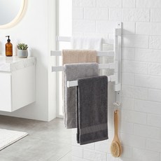 Souplace 免鑽孔簡約旋轉式4層毛巾架 S261-0409W4, 白色, 1個