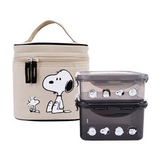 LILFANT Peanuts 保溫降溫袋 2 層盒飯套組 PN6143, 混色, 1套