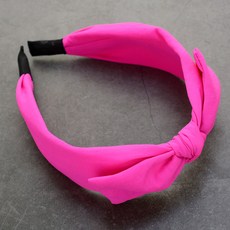 HanNal 兒童簡約螢光色調頭巾髮帶