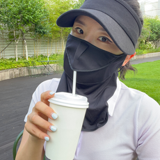 hello birdie 透氣防紫外線口罩 開放式 自行車 登山 網球 全罩式口罩, 1個, 黑色