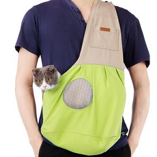 우리 댕냥이 나들이 가자 고양이 강아지 이동가방, 그린, 1개