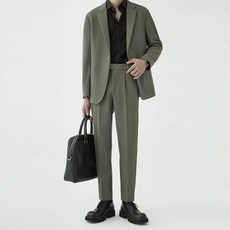 INFIOUS 男士垂墜感商務休閒西裝外套 + 長褲套裝