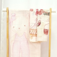 Mellow& 嬰幼兒用雙層紗布蓋毯 + 手帕套組, 兔子