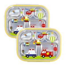 不鏽鋼分格便當盒 2入, 單品, 2個, 混色