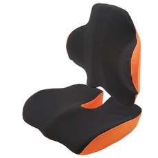 JPIX Eduin記憶海綿靠墊+骨盆左右分離坐墊套組, 黑色