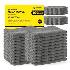 QMERCE 超大多用途洗車毛巾 40 x 30 公分 100入, 1組, 灰色