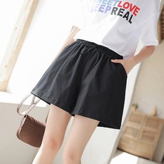 엘쏘 여성용 데일리 밴딩 포켓 디자인 와이드 반바지 2p