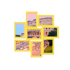 Sweet Space 裝飾 居家佈置 現代城市 8格多功能相框貼紙 選項2, 黃色