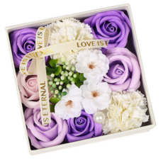 Sella 仿真花 家庭月 零用錢禮物花盒, 紫色櫻花