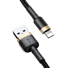 베이스어스 카풀 USB-8핀 아이폰 라이트닝 고속충전 케이블, 1m, 골드블랙, 1개
