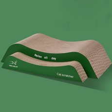 레드퍼피 고양이 네코야 그린웨이브 스크래쳐 2종 세트, 혼합색상, 1세트