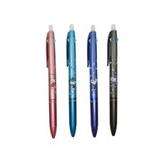 PEANUTS 史努比 字符可擦3色圓珠筆4件組 0.5mm, 顏色隨機, 1組