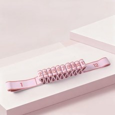 해온 발레 무용 필라테스 12단계 탄성 밴드, 핑크, 1개