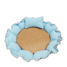 맘피스 반려동물 예쁜 꽃 모양 쿨 매트 쿠션, 하늘, 1개