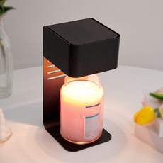 Yankee Candle The Sweet Cafe Candle Warmer 撥盤開關 + 蠟燭大爵士 + 燈泡 2p, 粉紅沙灘, 黑色