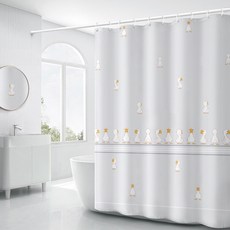 Floz Home 浴室各尺寸可愛浴簾 A08 120 x 180 cm, 1個