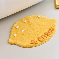 Modern House 檸檬簇絨地墊, 黃色, 1個