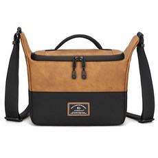 BAGnBAGs 방수 가죽 카메라 숄더백 DS-1067, 브라운, 1개