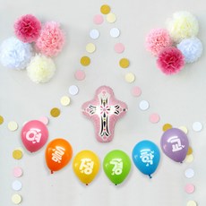 WOW PARTY KOREA 夏季聖經學校字母氣球組 毛絨粉紅, 混色, 2套