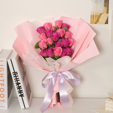 ASPASIA 玫瑰肥皂花束 20朵, 深粉色