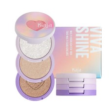 Kaja Viva shine 3IN1打亮修容盤, 01 Glisten Up+02 Champagne Time+03 Dazzling Bronze, 1個