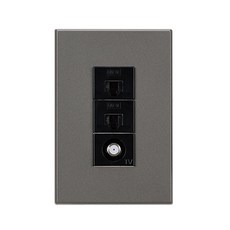 TILINS 網路 8p 2孔 CATV 2路插座 鎂合金, 1個