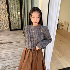 CHICBLACK 女款 Todimin 圈圈紗半短版雪花針織衫 cpnt4970k3a