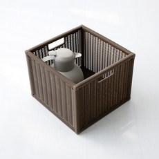 MARKET B Allota 仿藤編籃 6L WP3001, 深棕色