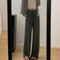 Goodif 女款莫代爾舒適高腰寬鬆闊腿保暖長褲