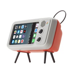 레트로덕 오리지널 아이폰 6 ~ 8 전용 거치대, 팝 레드, 1개