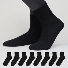 Izileg 男士素色運動羅紋無氣墊中筒襪8雙組, 1套, 黑色