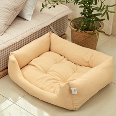 바자르 반려동물 10수 캔버스면 사각 라운지베드, 옐로우, 1개