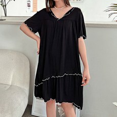 루즈한 사선 프릴 시원한 홈웨어 임산부 원피스