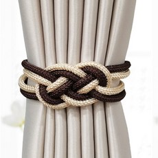 MARKET A 奢華磁力窗簾束綁帶, 咖啡+米色, 1個
