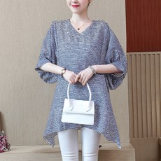 임산부 펀칭소매 스트라이프 원피스