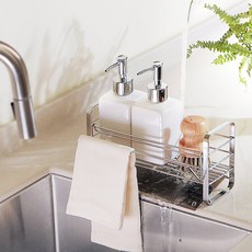 Iwooa 無水垢304全不鏽鋼寬版瀝水菜瓜布架, 1個, 單一顏色