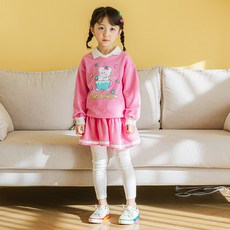 Lala Amang 女童款甜美抓褶設計海軍風褲裙