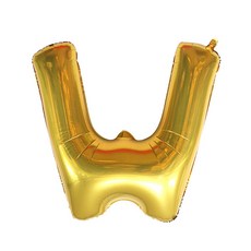 WOW PARTY KOREA 字母W氣球 小, 金色, 15個