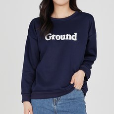 모이르벨라 여성용 야드 레터링 라운드넥 맨투맨 T24FW2-A0587