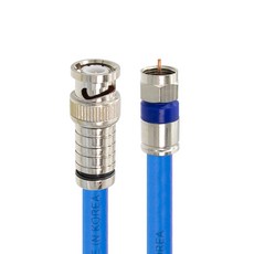 Soltop 國產高級型 BNC TO RF 5C 壓接防水 TV 同軸組合線纜 藍色, SOLTOP-727