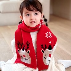 woojooi 兒童紅鼻子馴鹿圍巾