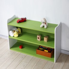 양지가구 교구 라운드 책장, 연두, 2단