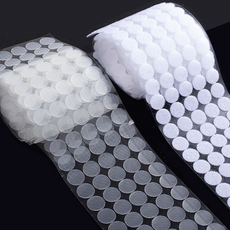 Khohimo 圓形魔鬼氈貼片 雌雄組 20mm 5W0602, 白色, 200套