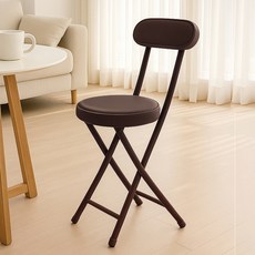 팬물산 이지라이프 쿠션 접이식 등받이 의자, 브라운, 1개