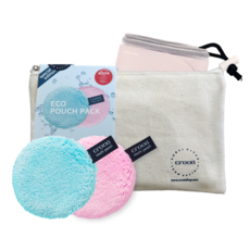 天使粉撲生態袋套組適用於 Crune 洗面奶, 混色, 1組