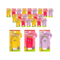 ibis 蔬菜水果滑動橡皮擦3款 x 8入組 CR11917, 檸檬, 草莓, 茄子, 1套