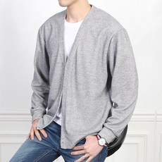 더마인드 남성용 솔리드 니트 기본 CS 단추 가디건