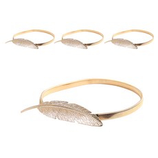 Mabel In Home 奢華羽毛磁吸窗簾綁帶扣, 金色, 4個