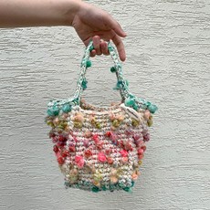 미스티코티타 DIY 버블밤토트백 비비 로프얀 코바늘 뜨개질패키지 가방만들기 세트, 버블아이보리 + 아이보리, 1세트