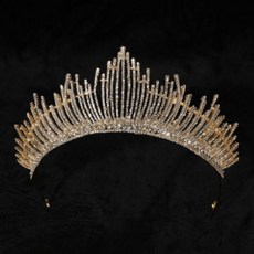 파티용품 헤어 액서사리 웨딩 럭셔리 슈팅 크라운, 골드, 1개